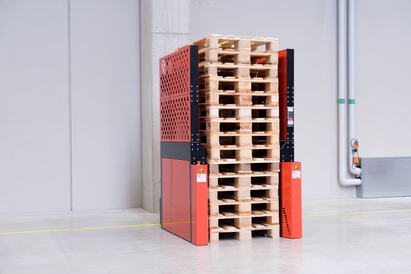 Das Palettenmagazin Elektro arbeitet rein elektrisch - ohne Druckluft