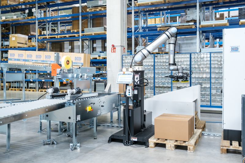 End of Line Packaging mit einem Cobot End of Line Packaging mit einem Cobot
